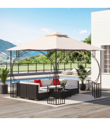 Outsunny Gazebo Canopy Replacement Cover 3 x 3(M) 2-Tier Roof Top for Garden