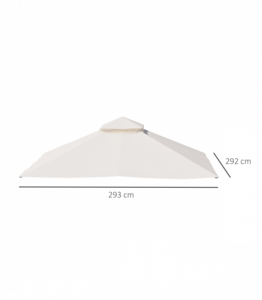 Outsunny Gazebo Canopy Replacement Cover 3 x 3(M) 2-Tier Roof Top for Garden