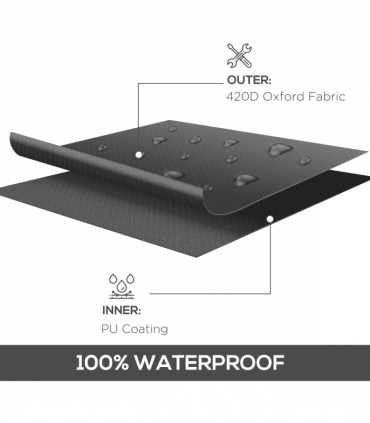 Outsunny L-Shaped Rattan Corner Sofa Cover Waterproof Oxford Fabric 250x250x79cm