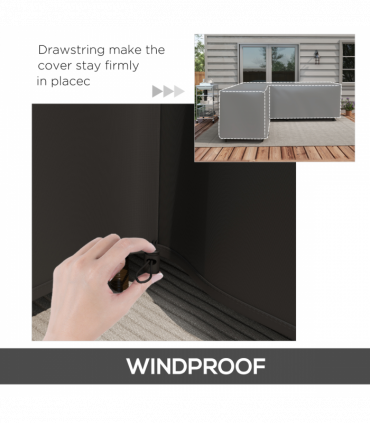 Outsunny L-Shaped Rattan Corner Sofa Cover Waterproof Oxford Fabric 250x250x79cm