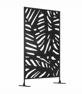 Outsunny Metal Outdoor Privacy Screen with Stand for Garden Black