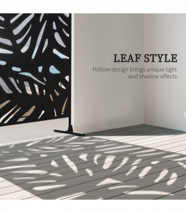 Outsunny Metal Outdoor Privacy Screen with Stand for Garden Black