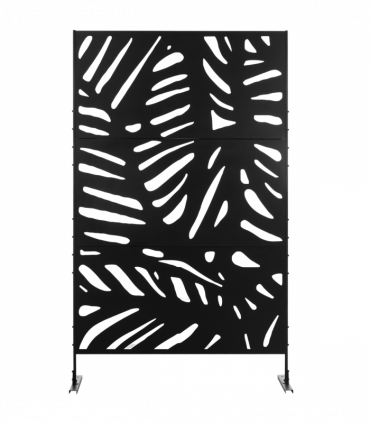 Outsunny Metal Outdoor Privacy Screen with Stand for Garden Black