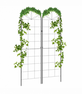 Outsunny Set of 2 Metal Trellis for Climbing Plants, Grid Design
