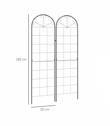 Outsunny Set of 2 Metal Trellis for Climbing Plants, Grid Design