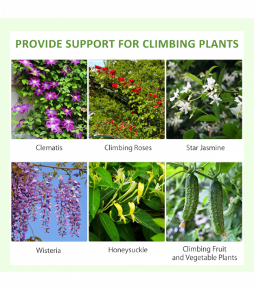 Outsunny Set of 2 Metal Trellis for Climbing Plants, Grid Design