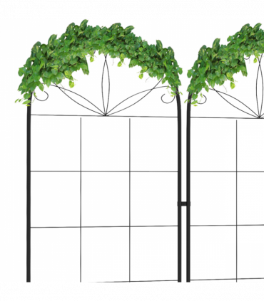 Outsunny Set of 2 Metal Trellis for Climbing Plants, Grid Design
