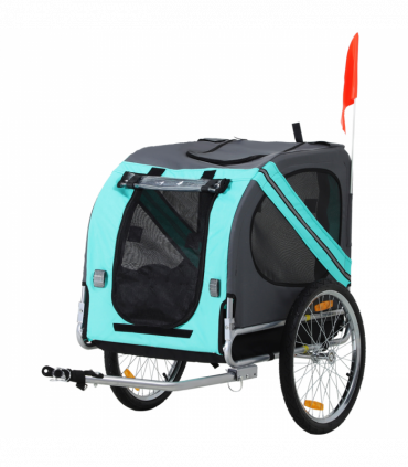 Pet Bicycle Trailer Dog Cat Bike Carrier Water Resistant W/ Hitch Coupler Green