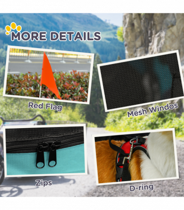 Pet Bicycle Trailer Dog Cat Bike Carrier Water Resistant W/ Hitch Coupler Green