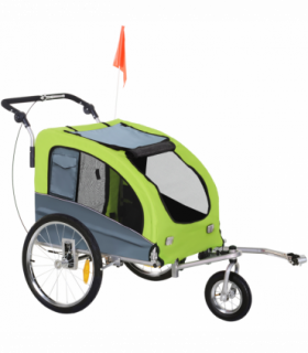 Pet Bicycle Trailer Water Resistant Carrier 3 Wheels Push Pull Brake Pawhut