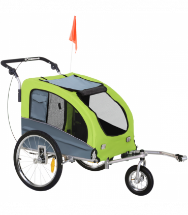 Pet Bicycle Trailer Water Resistant Carrier 3 Wheels Push Pull Brake Pawhut
