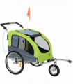 Pet Bicycle Trailer Water Resistant Carrier 3 Wheels Push Pull Brake Pawhut
