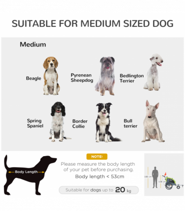 Pet Bicycle Trailer Water Resistant Carrier 3 Wheels Push Pull Brake Pawhut