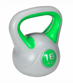 SPORTNOW 16kg Kettle Bell with Handle for Home Gym, Green and Grey