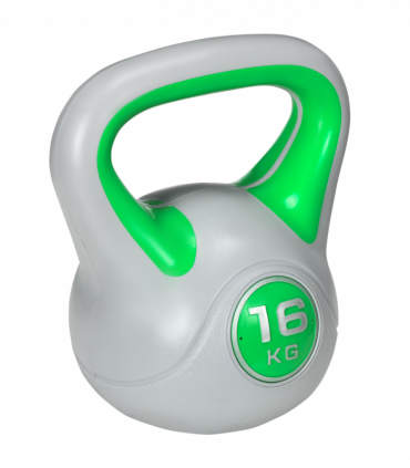 SPORTNOW 16kg Kettle Bell with Handle for Home Gym, Green and Grey