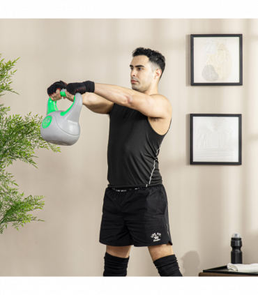 SPORTNOW 16kg Kettle Bell with Handle for Home Gym, Green and Grey