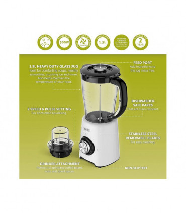 Wahl 500W 1.5L Table Blender with Grinder Attachment- ZY122