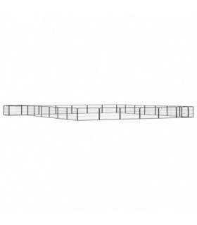 vidaXL 28-Panel Dog Playpen Black 100x50 cm Powder-coated Steel