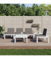 vidaXL 6 Piece Garden Lounge Set with Cushions White PP