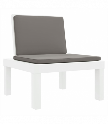 vidaXL 6 Piece Garden Lounge Set with Cushions White PP