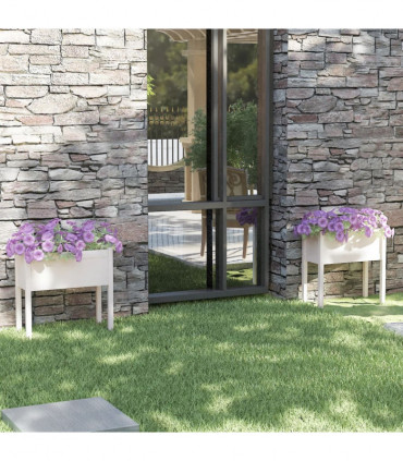 vidaXL Garden Planters 2 pcs White 70x31x70 cm Solid Pinewood
