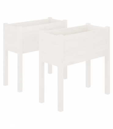 vidaXL Garden Planters 2 pcs White 70x31x70 cm Solid Pinewood