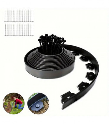 10m lawn border with 30 plastic stakes garden border for paths, driveways, flowers and plants