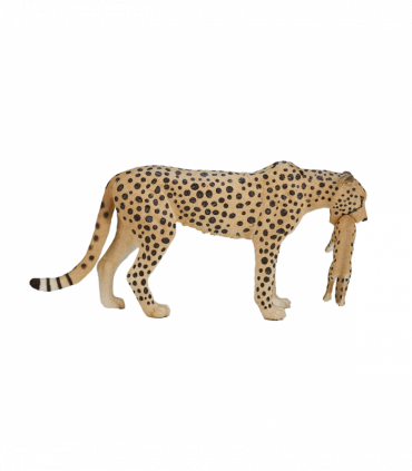 Cheetah Female with Cub Toy  Realistic African Wildlife Figurine