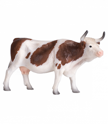 Simmental Cow Toy  Realistic Farm Animal Figurine