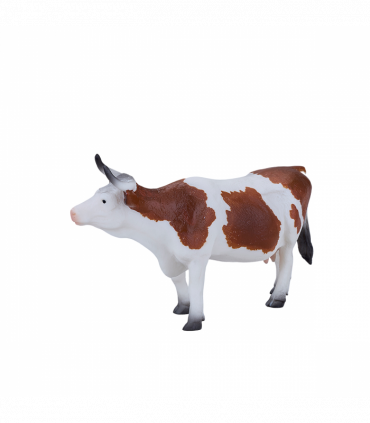 Simmental Cow Toy  Realistic Farm Animal Figurine