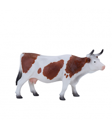 Simmental Cow Toy  Realistic Farm Animal Figurine