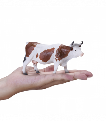 Simmental Cow Toy  Realistic Farm Animal Figurine