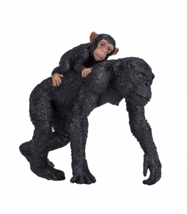 Chimpanzee and Baby Toy  Realistic Wildlife Figurine