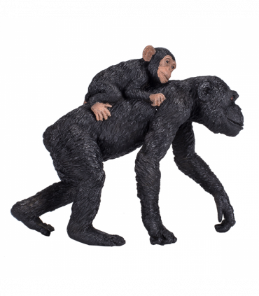 Chimpanzee and Baby Toy  Realistic Wildlife Figurine