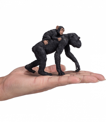 Chimpanzee and Baby Toy  Realistic Wildlife Figurine