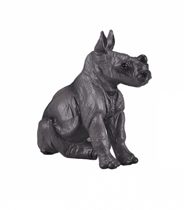 Rhino Baby Sitting Toy  Realistic Wildlife Animal Model