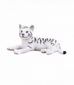 White Tiger Cub Laying Down Toy  Realistic Big Cat Figurine