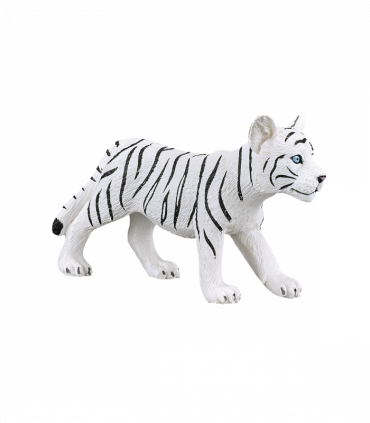 White Tiger Cub Standing Toy  Realistic Big Cat Figurine