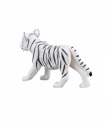 White Tiger Cub Standing Toy  Realistic Big Cat Figurine