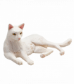 Cat Lying White Toy  Realistic Pet Figurine