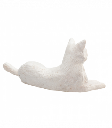Cat Lying White Toy  Realistic Pet Figurine