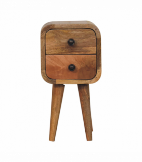 Artisan Furniture Solid Wood Extra Mini Curved Oak-ish Bedside