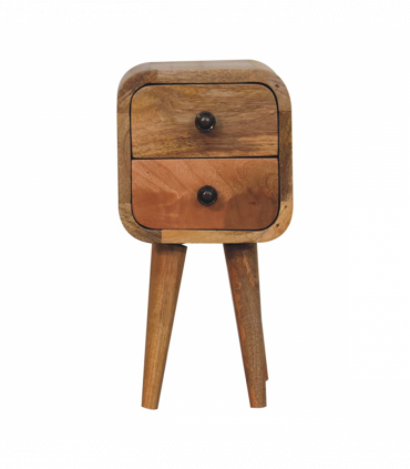 Artisan Furniture Solid Wood Extra Mini Curved Oak-ish Bedside