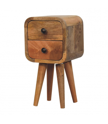 Artisan Furniture Solid Wood Extra Mini Curved Oak-ish Bedside