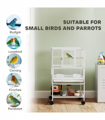 Bird Cage Starter Kit with Detachable Rolling Stand