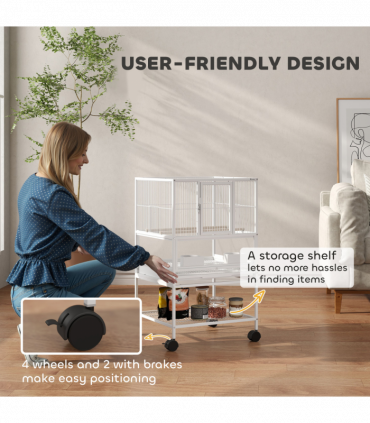 Bird Cage Starter Kit with Detachable Rolling Stand