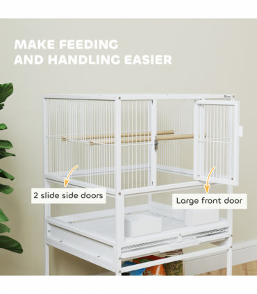 Bird Cage Starter Kit with Detachable Rolling Stand