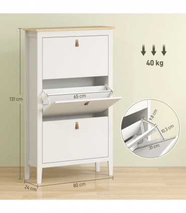 Three drawer shoe cabinet