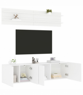 vidaXL 6 Piece TV Wall Units White Engineered Wood