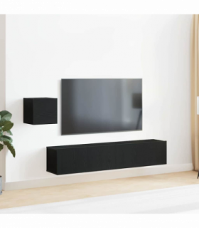 vidaXL TV Cabinet Set 4 pcs Black oak 80 x 30 x 30 cm Engineered wood